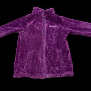Girls Columbia purple full zip fleece M youth so soft